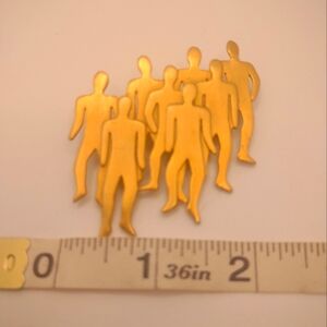 Gold Silhouette Figures Brooch